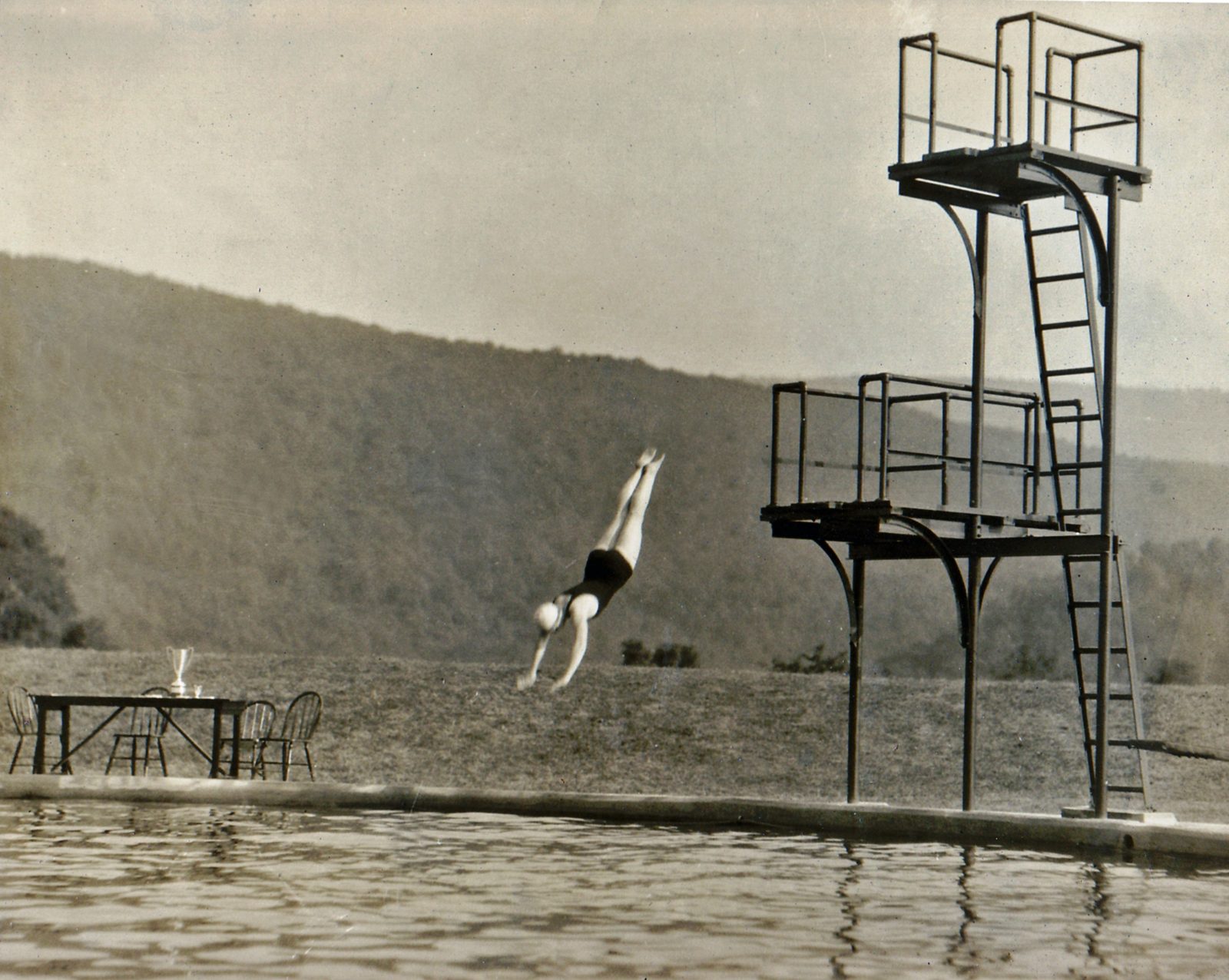 Diving tower at the club pool
