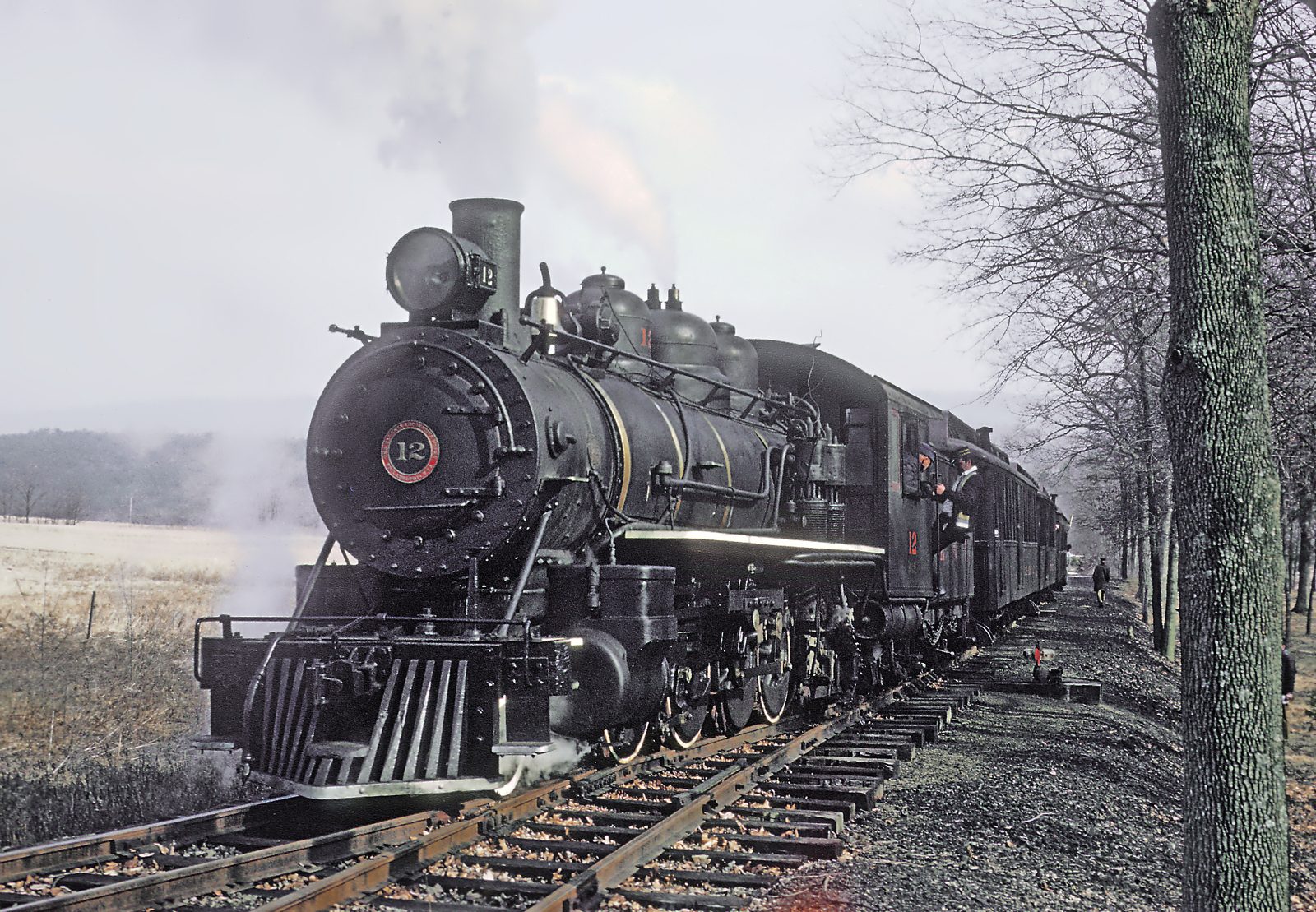 East Broad Top Railroad No. 12 on the wye near Shirleysburg, during the line's tourist-excursion era