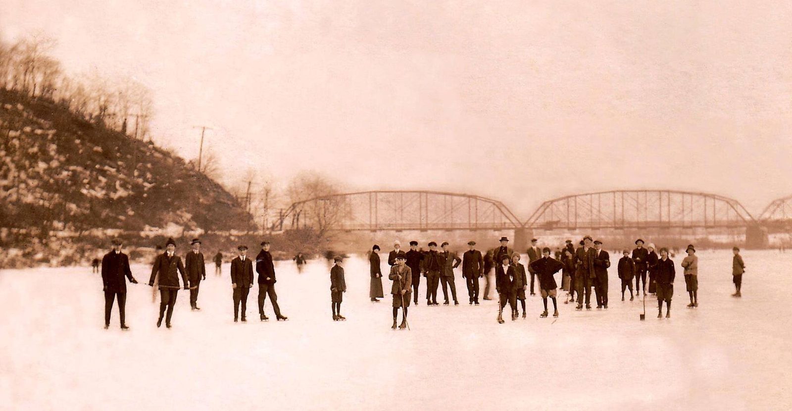 Ice skating on the Juniata River